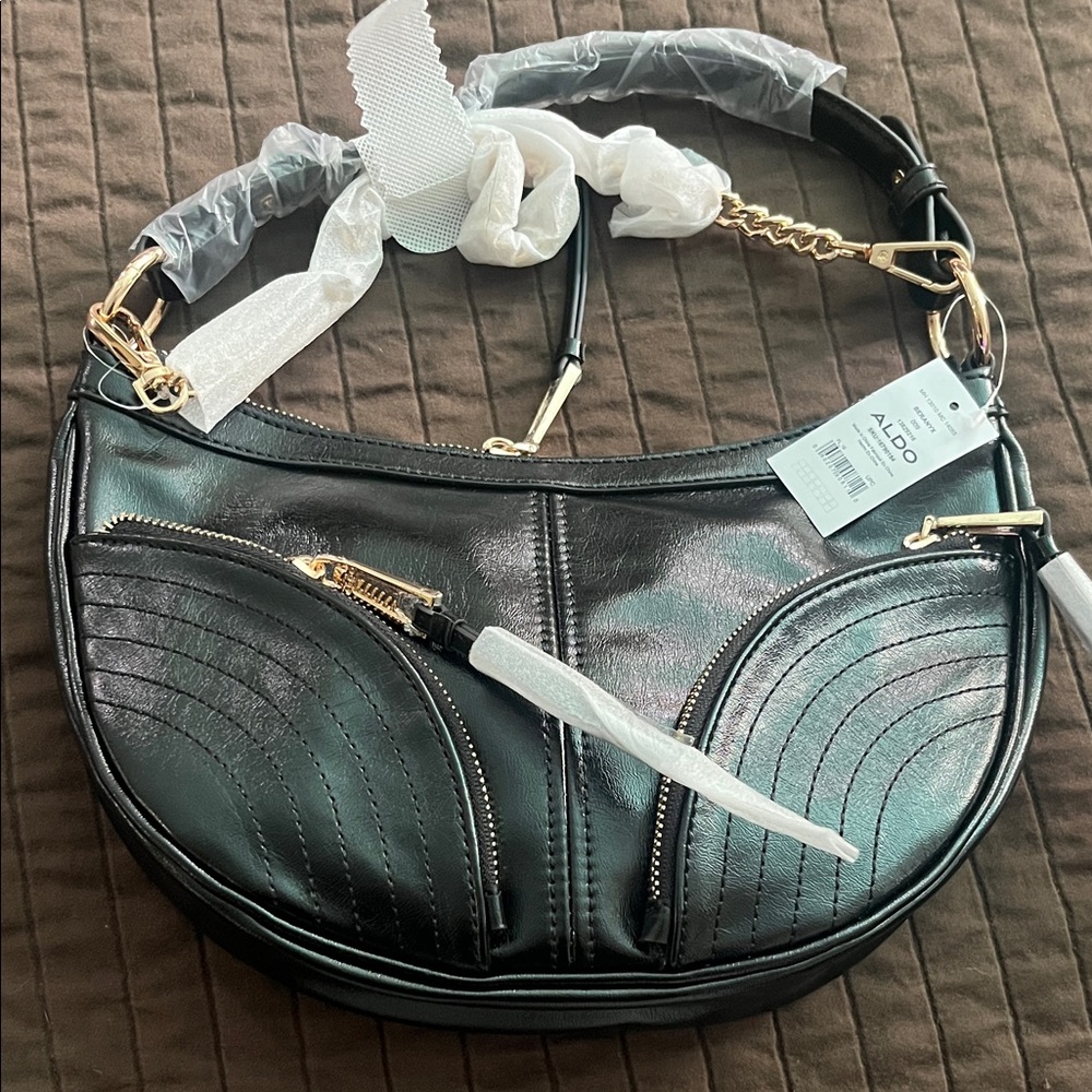 Aldo Black and Gold Shoulder Bag